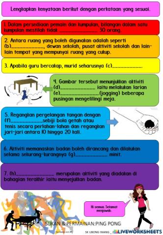 Sukan Ping Pong Sekolah Rendah