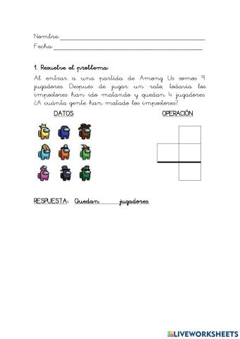 Matemáticas 2º Among Us