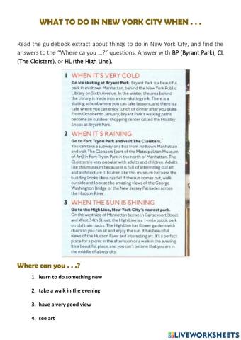 Reading - What to do in New York City