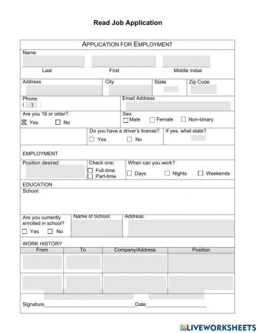 Job Application Practice