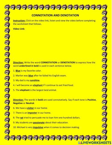 Connotation and Denotation