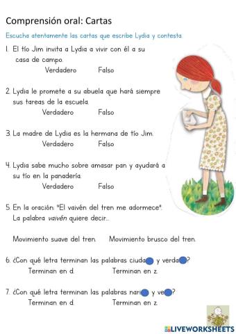 Comprensión oral: Cartas para la familia