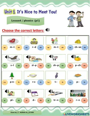 Sounds of ee-ea-i-e -ie