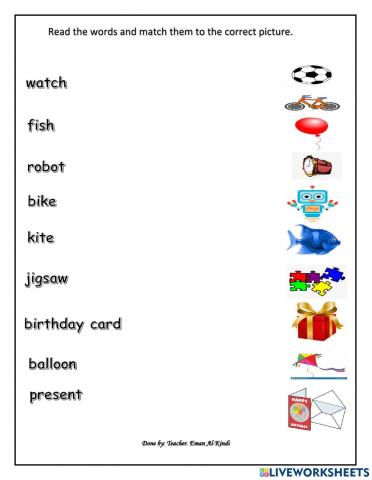 Vocabulary Activity for Grade3