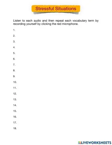 Stressful Situations - Speaking