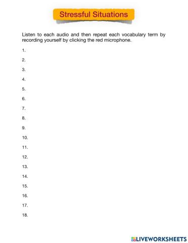 Stressful Situations - Speaking
