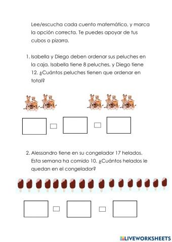 Cuentos matemáticos 1ro (hasta el 20)
