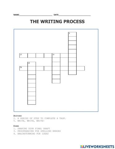 The Writing Process crossword puzzle
