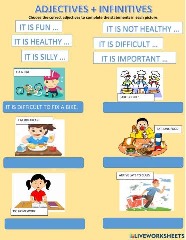 Adjectives + infinitives