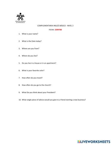 Speaking activity in class