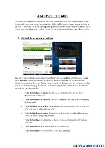 Atajos de teclados