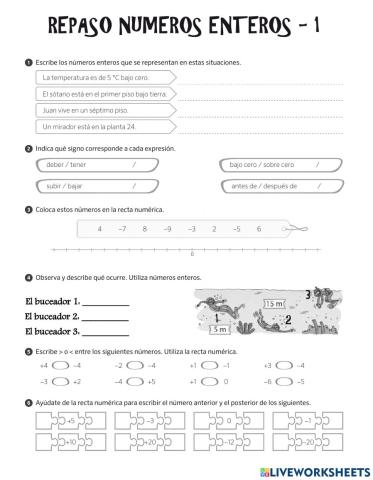 Números Positivos y Negativos