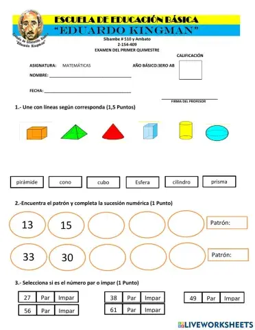 Examen del Primer Quimestre