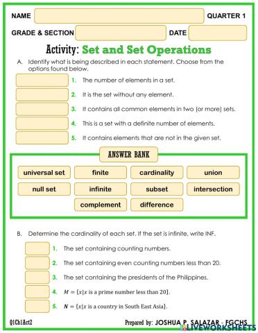 Set and Set Operations