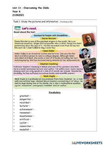 Unit 13 Overcoming The Odds