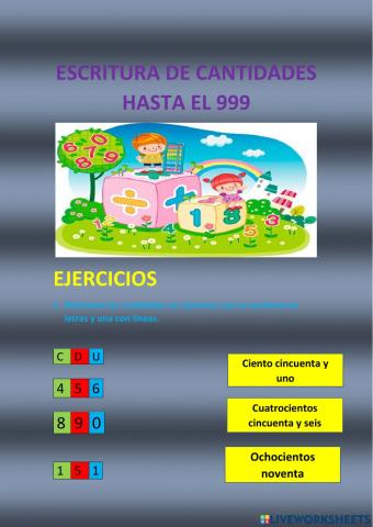 Cantidades hasta el 999