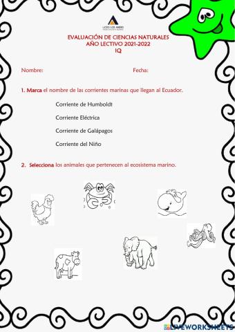 Evaluación de Ciencias Naturales IQ