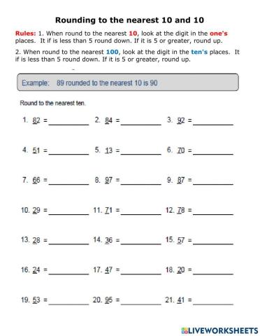 Round to the nearest 10 and 100 -1