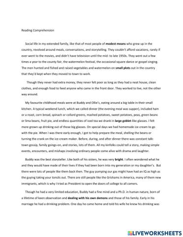 Reading Comprehension