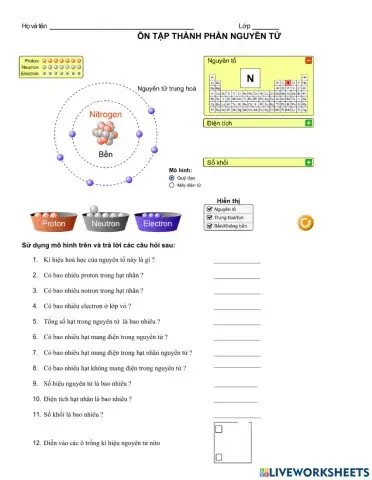 Thành phần nguyên tử