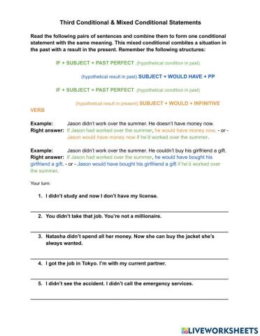 Third and Mixed Conditionals