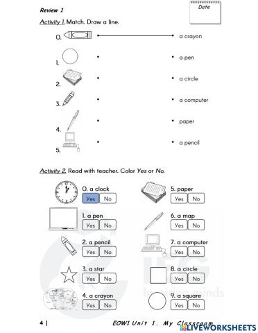 EOW1 Booklet Unit1 Review 1
