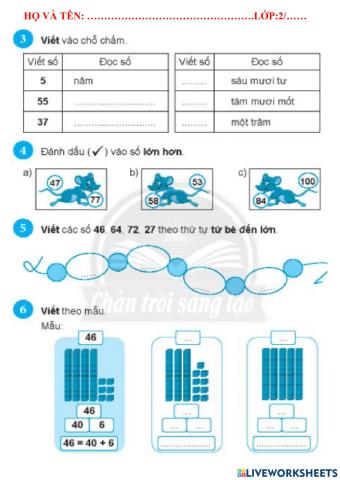 VBT Toán Trang 8, 10, 11
