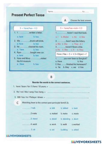 Present perfect tense