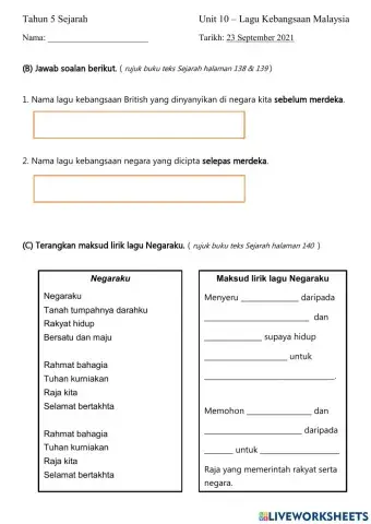 Unit 10 - Lagu Kebangsaan Malaysia