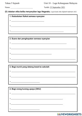 Unit 10 - Lagu Kebangsaan Malaysia