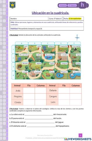 Ubicación en la cuadrícula