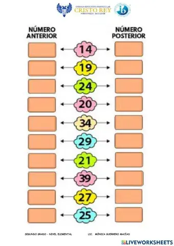 Números anterior - posterior