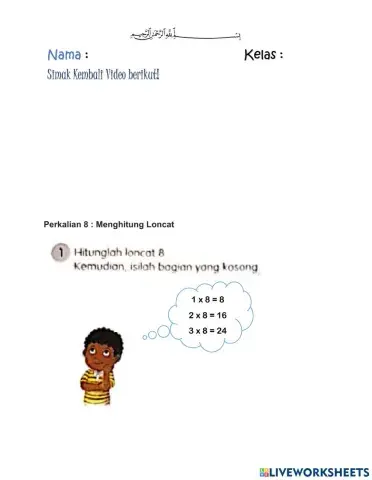 Perkalian Loncat 8 dan 9