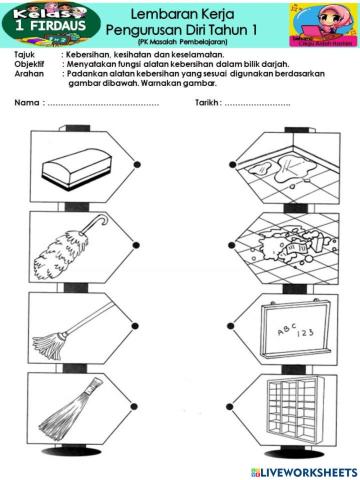 Fungsi alatan kebersihan dalam kelas