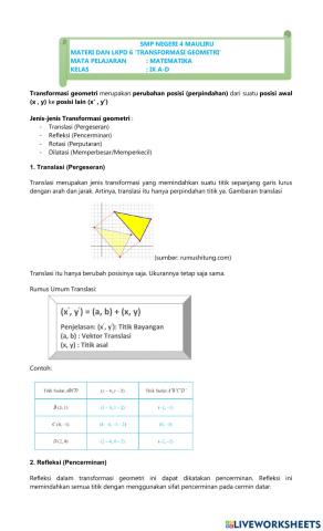 Transformasi Geometri
