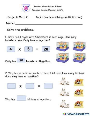 Problem solving using multiplication