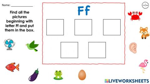 Letter F - Drag and Drop