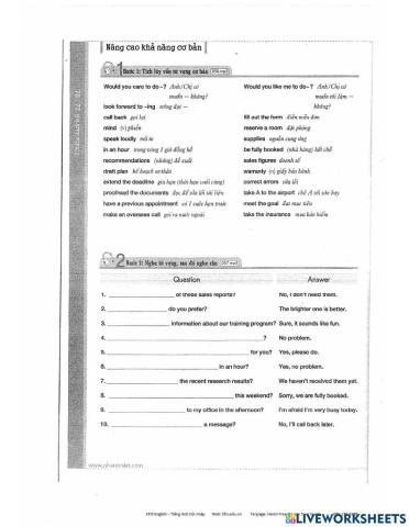 TOEIC 2 listening practice unit 6