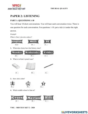 Ket 2 - Mid - Listening