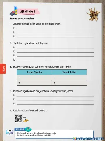 Uji Minda Solat Jamak dan Qasar