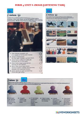 Form 4 Unit 8 Listening (p115,120,121)