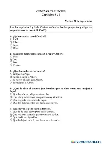 Cenizas calientes. Capítulos 8 y 9