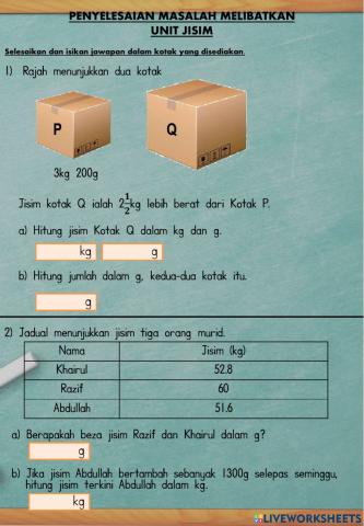 Penyelesaian masalah jisim