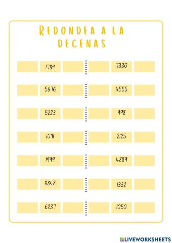 Redondear a la decena