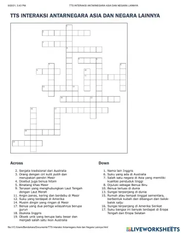 TTS Interaksi Antarnegara Asia dan Benua Lainnya