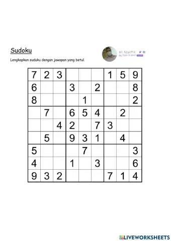 Riadah Matematik Soduku