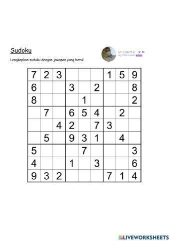 Riadah Matematik Soduku