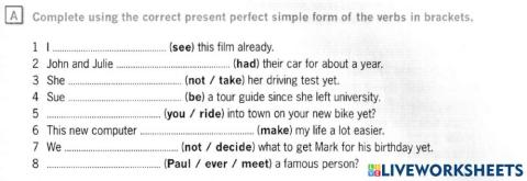 Destination B1 - present perfect