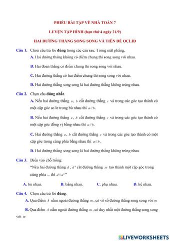 Hai đường thẳng song song