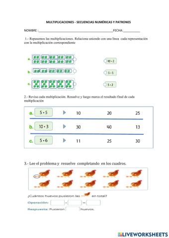 Multiplicaciones - patrones y secuencias